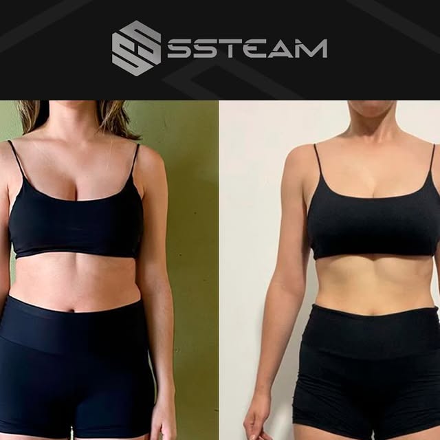 Antes e depois de uma aluna da consultoria online SSTEAM